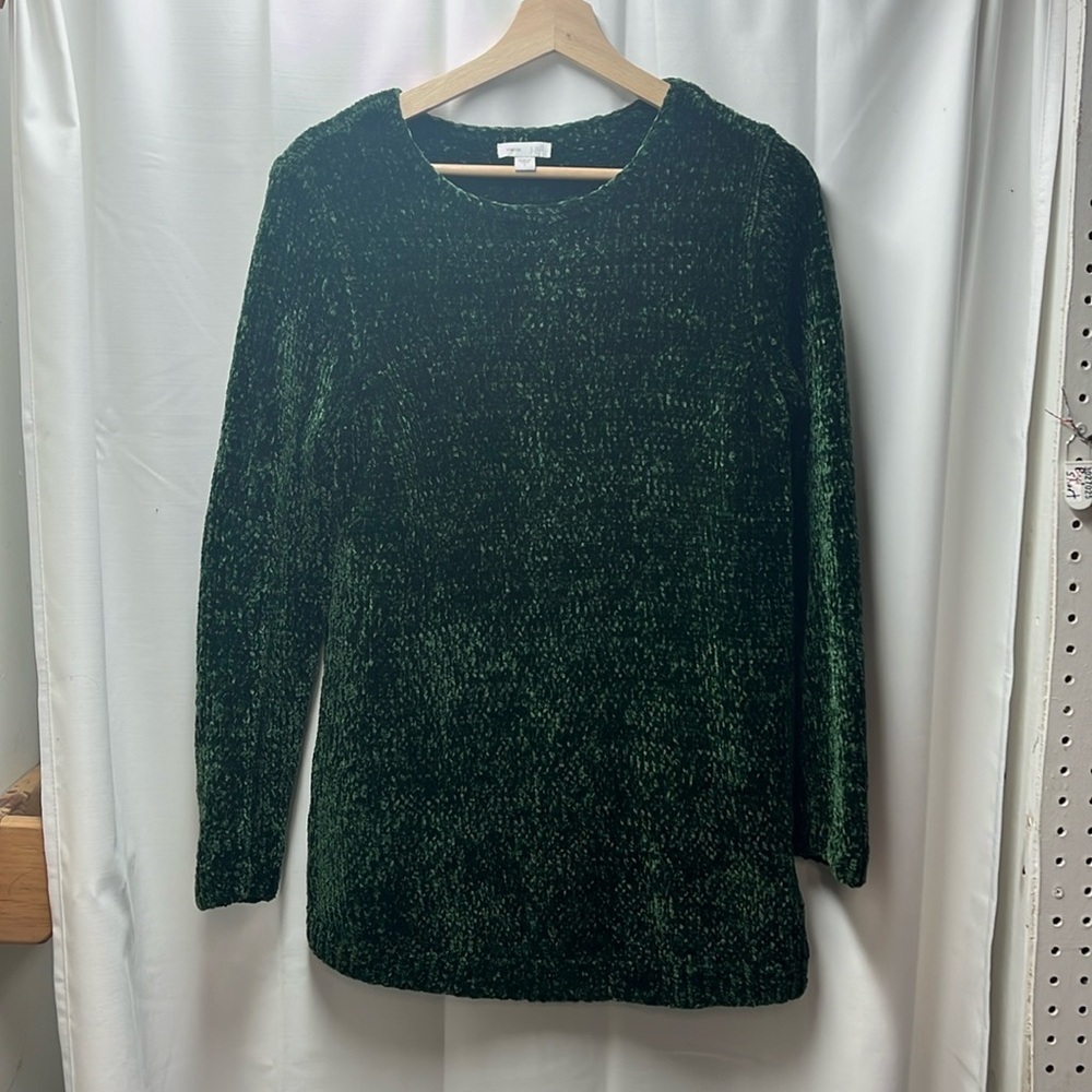J Jill Emerald Green Chenille Tunic Sweater- S